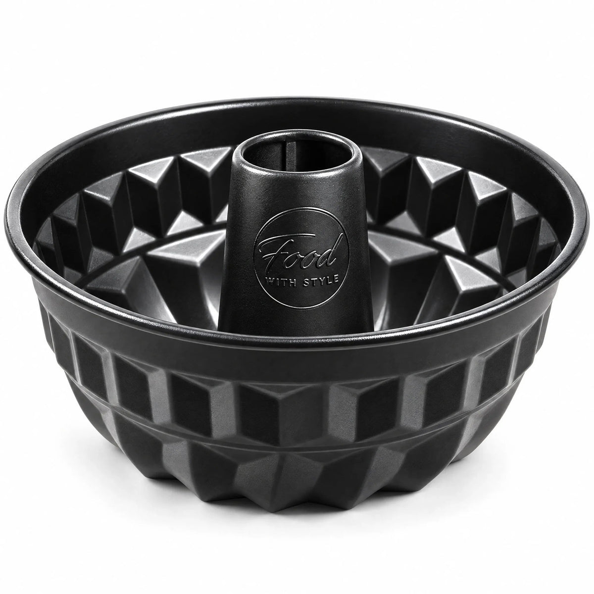 Food with Style ring cake pan 16 cm in black with deep fluting and a central tube