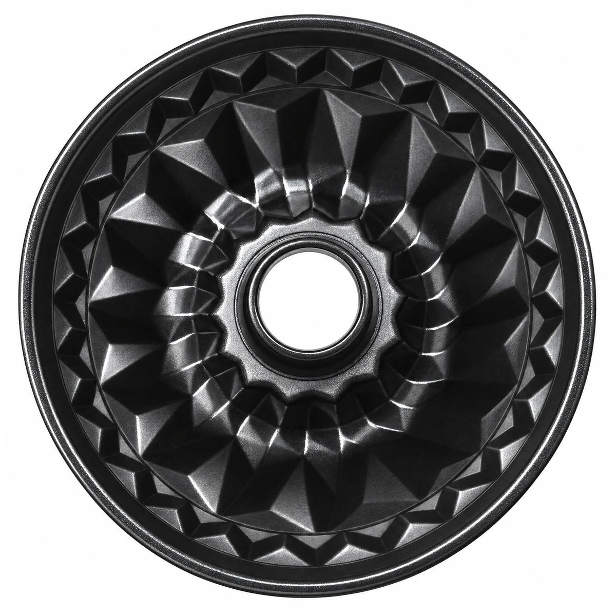 Top view of the Food with Style ring cake pan 16 cm showing the fluted pattern
