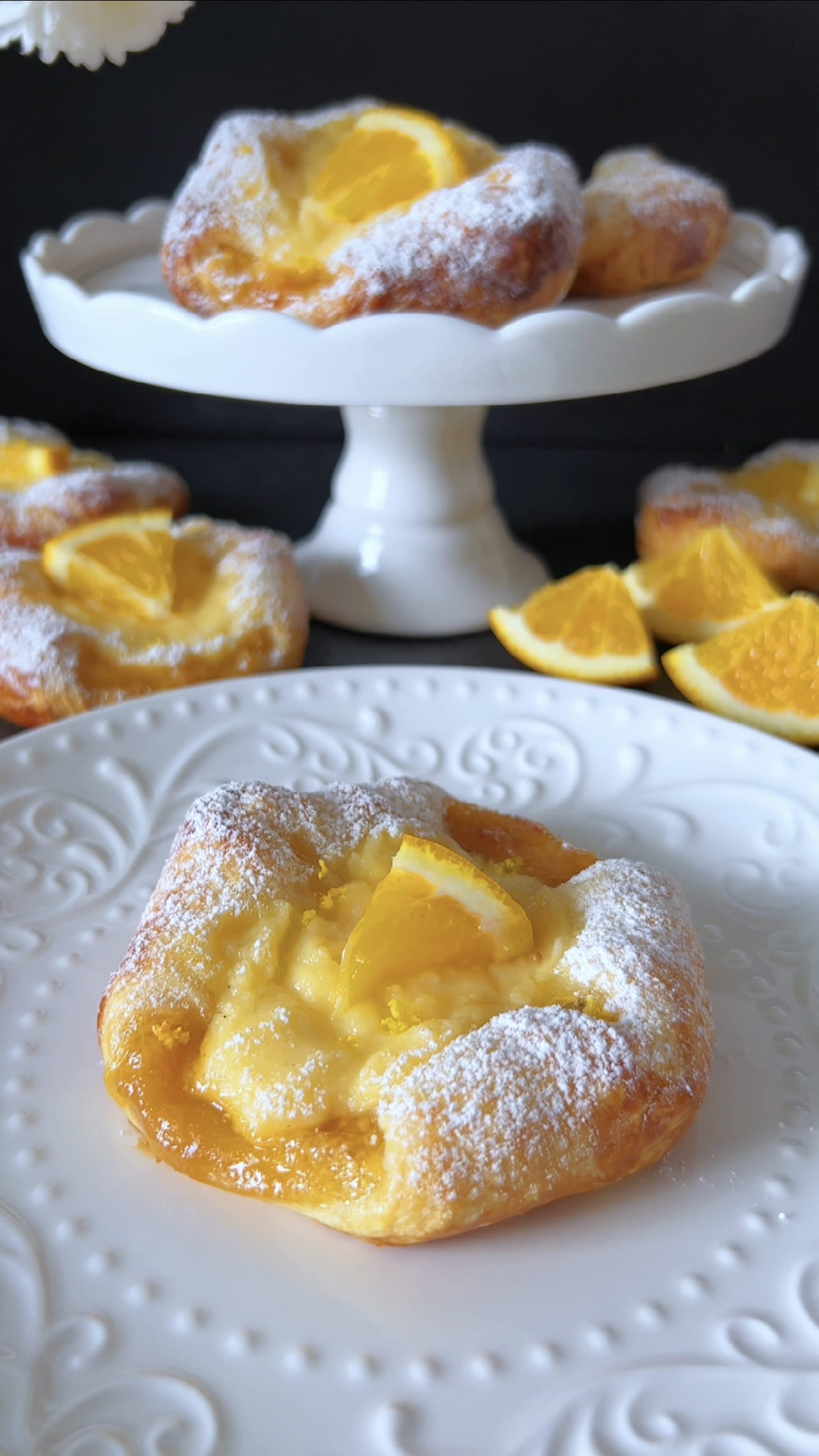 Orange Pastry on a Plate