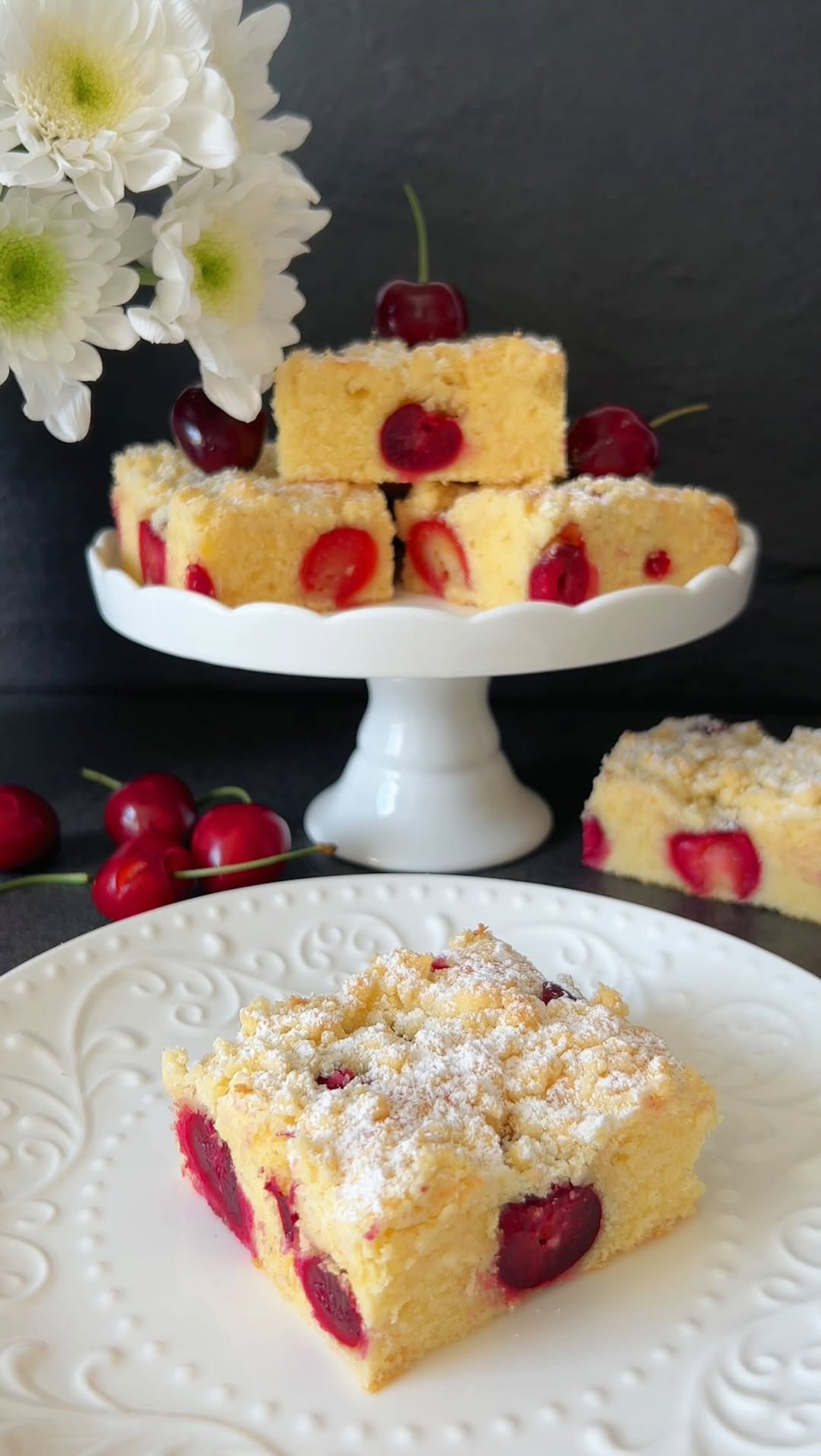 Cherry Crumble Cake Recipe