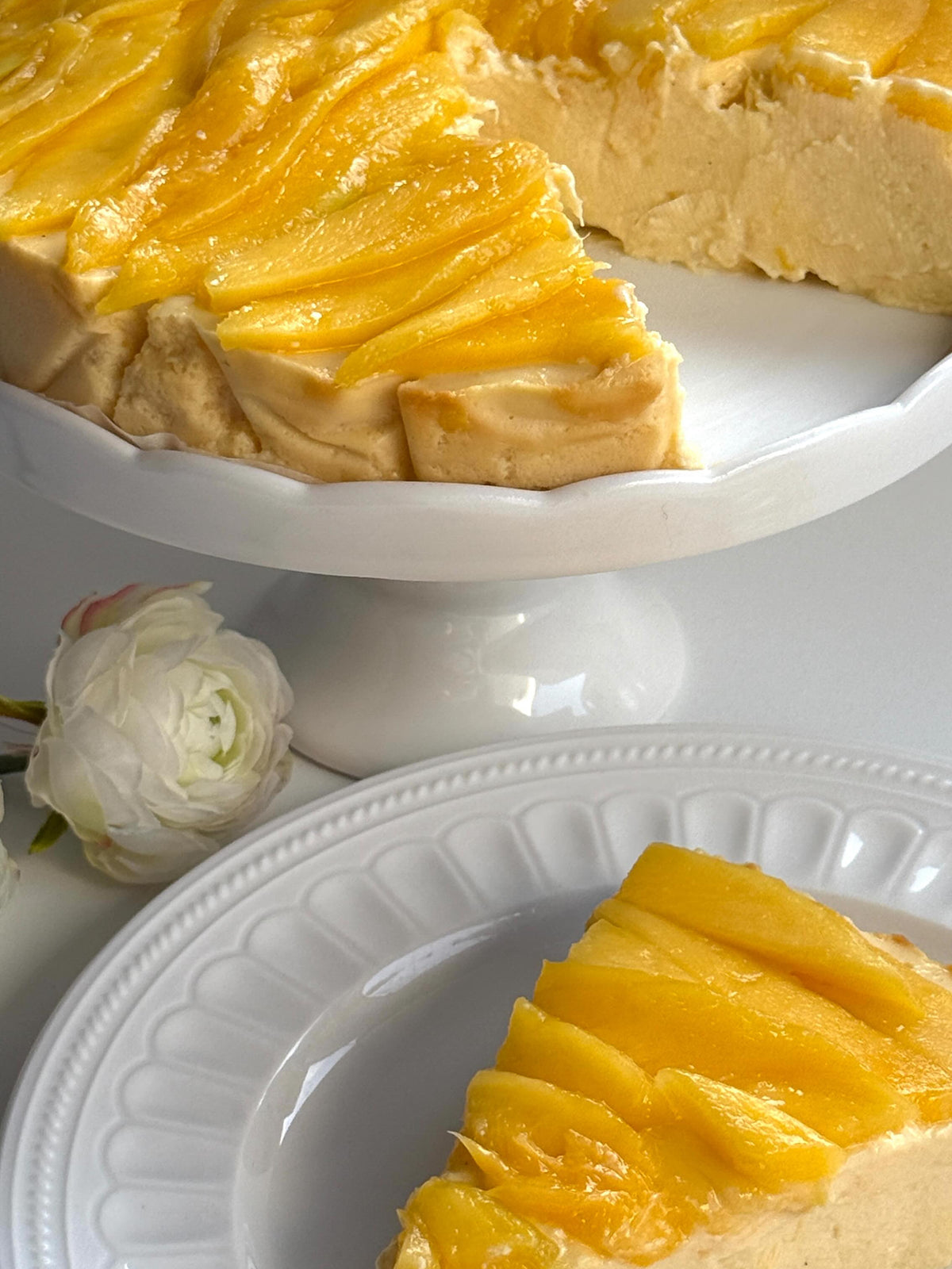 Mango Cheesecake von Food with Style, fertig angerichtet
