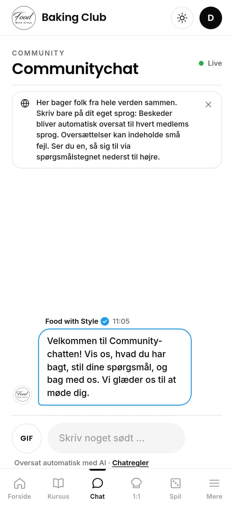 Food with Style Baking Club community chat