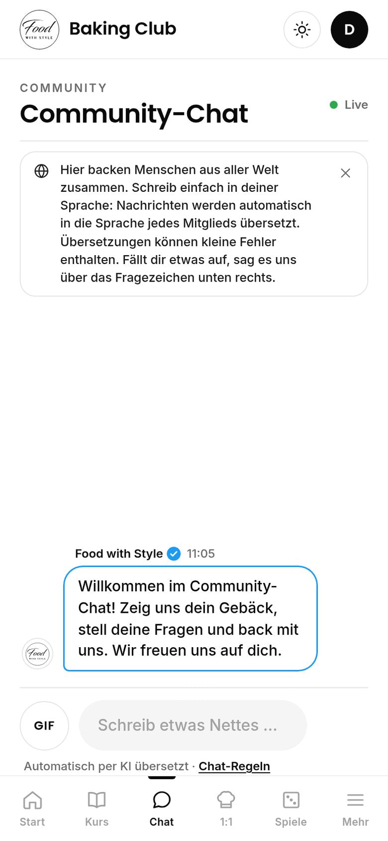 Food with Style Baking Club community chat