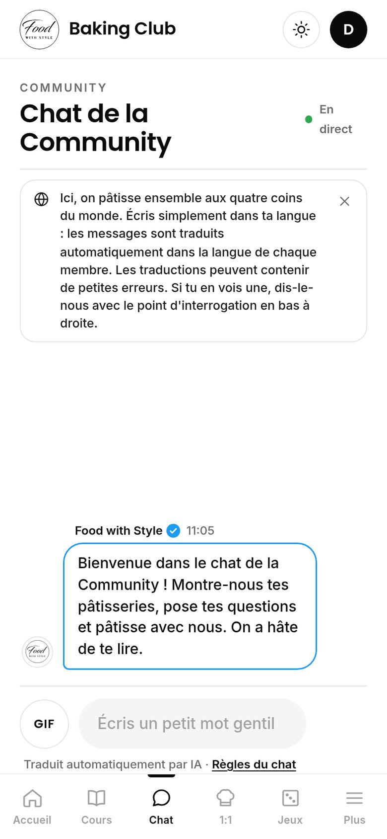 Food with Style Baking Club community chat