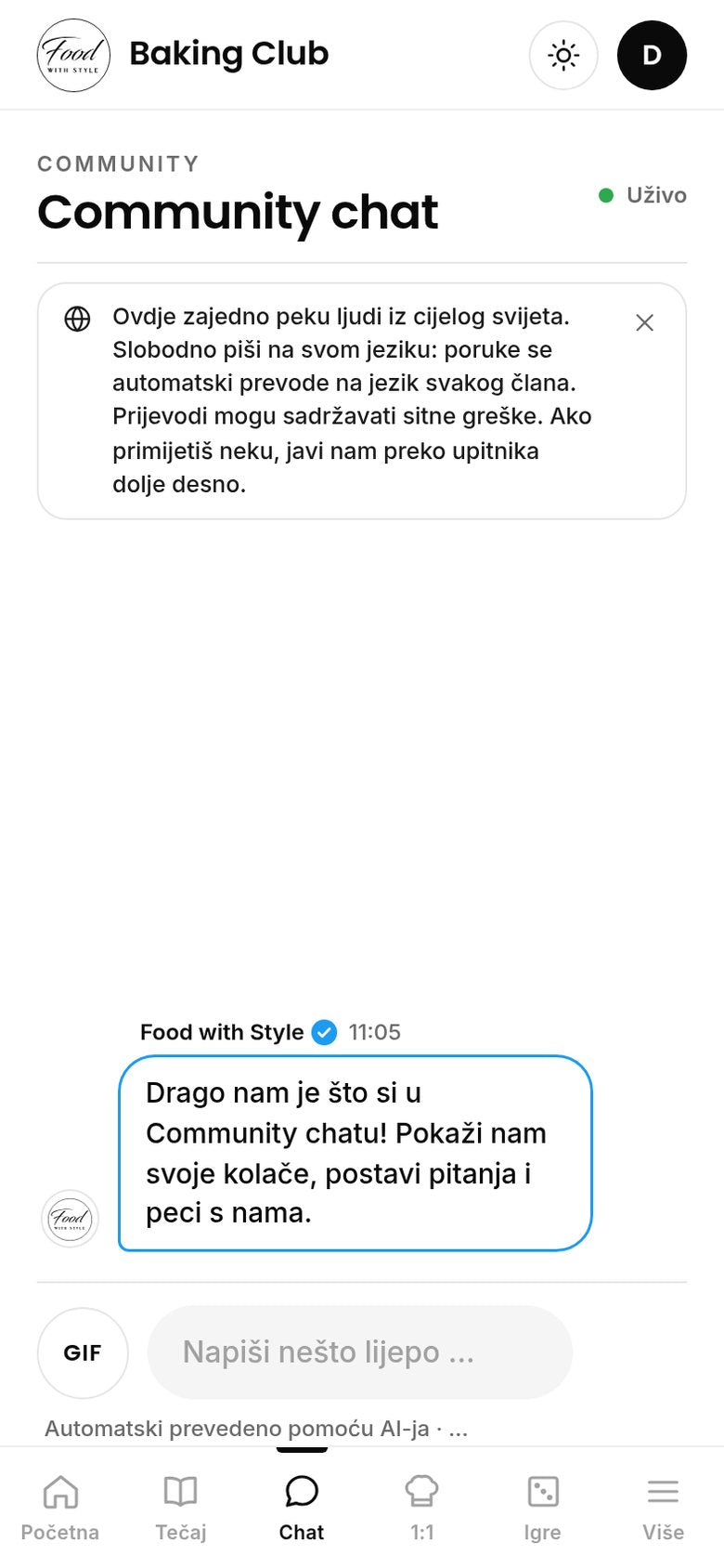 Food with Style Baking Club community chat