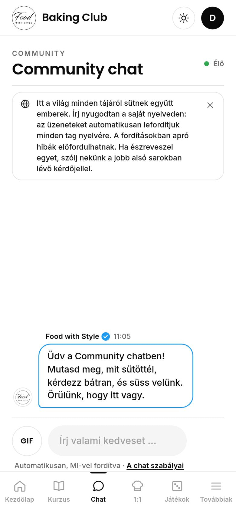Food with Style Baking Club community chat