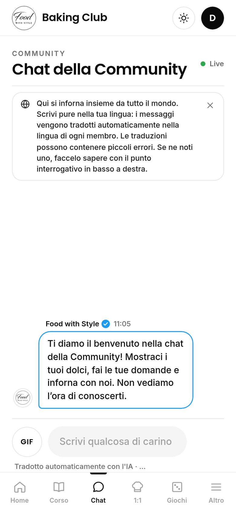 Food with Style Baking Club community chat