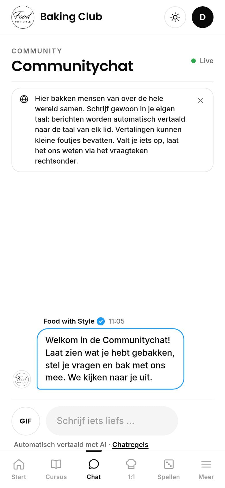 Food with Style Baking Club community chat