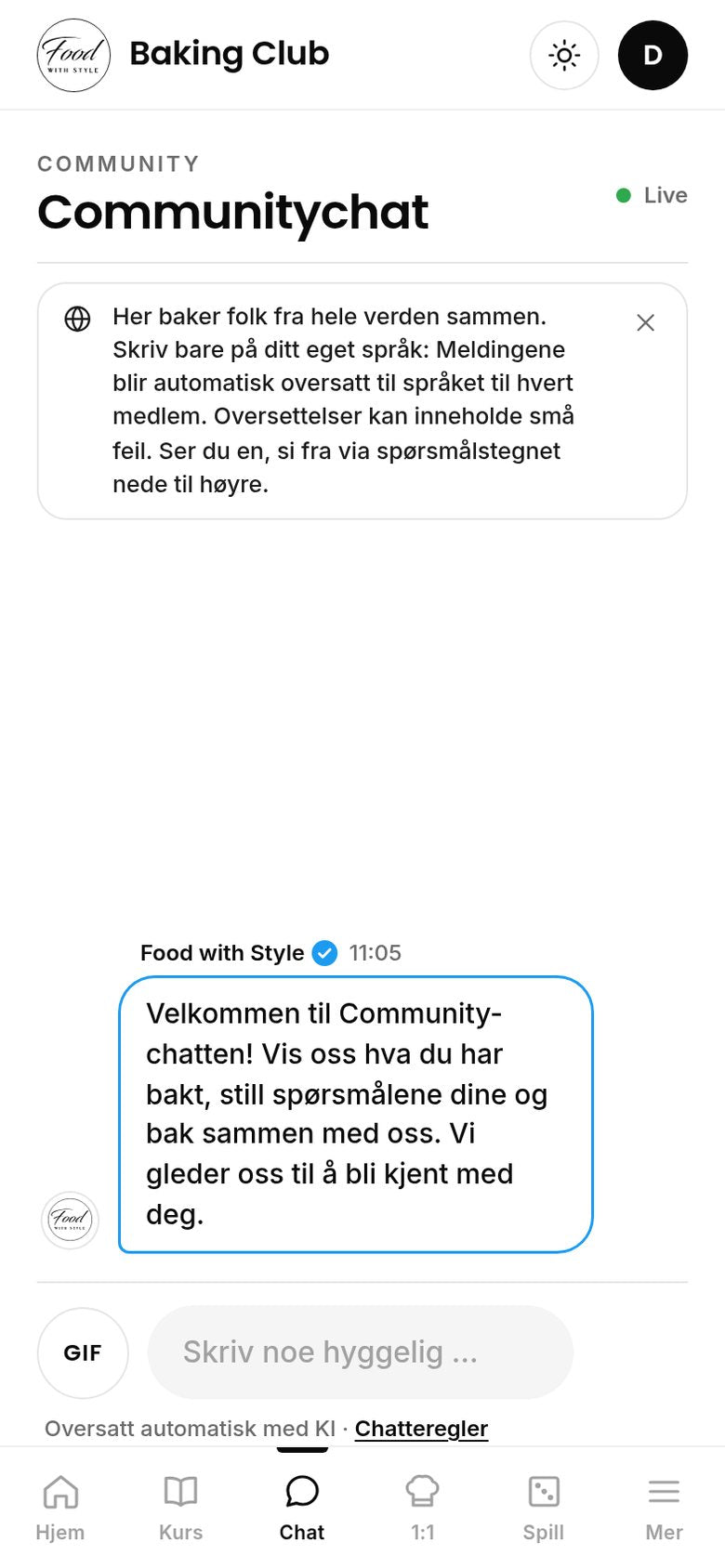 Food with Style Baking Club community chat