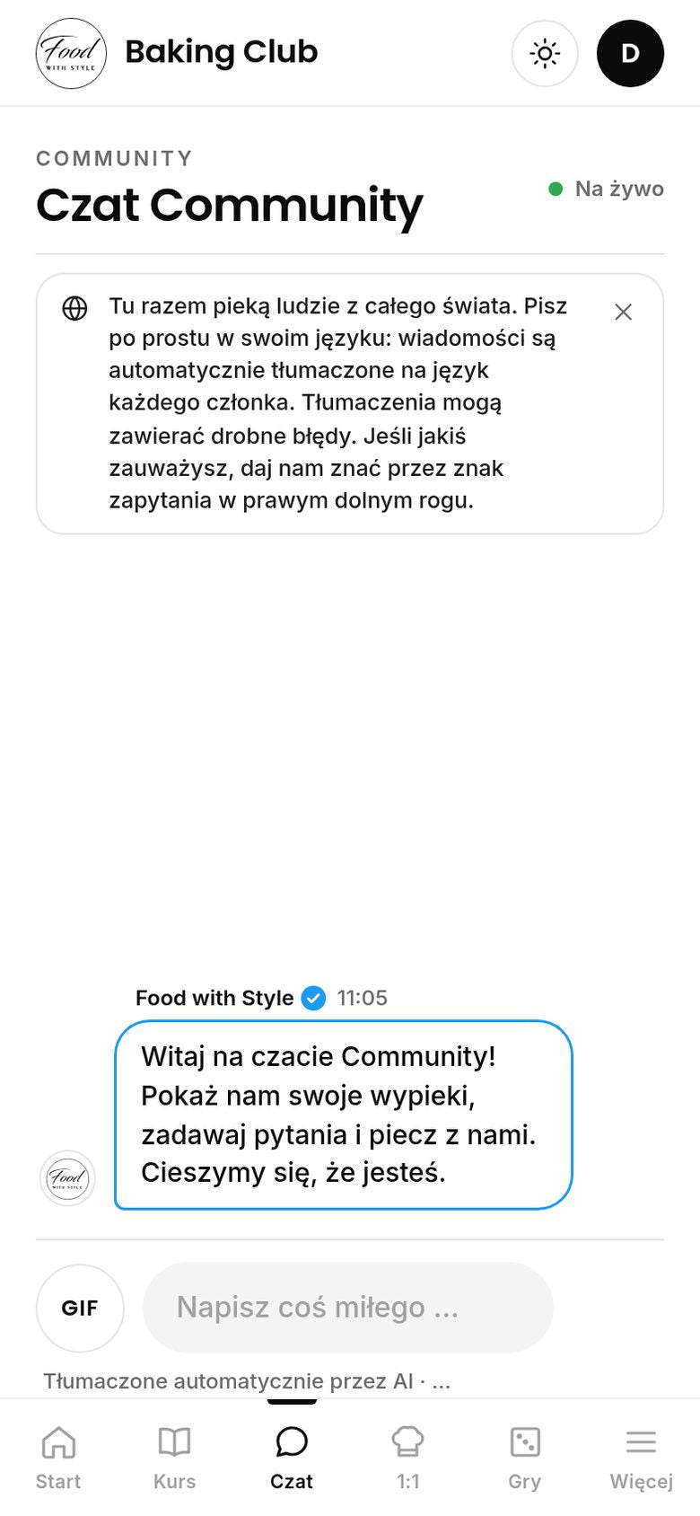 Food with Style Baking Club community chat