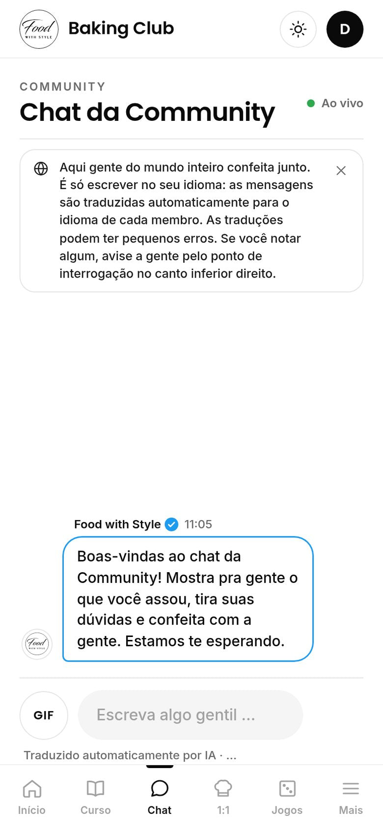 Food with Style Baking Club community chat