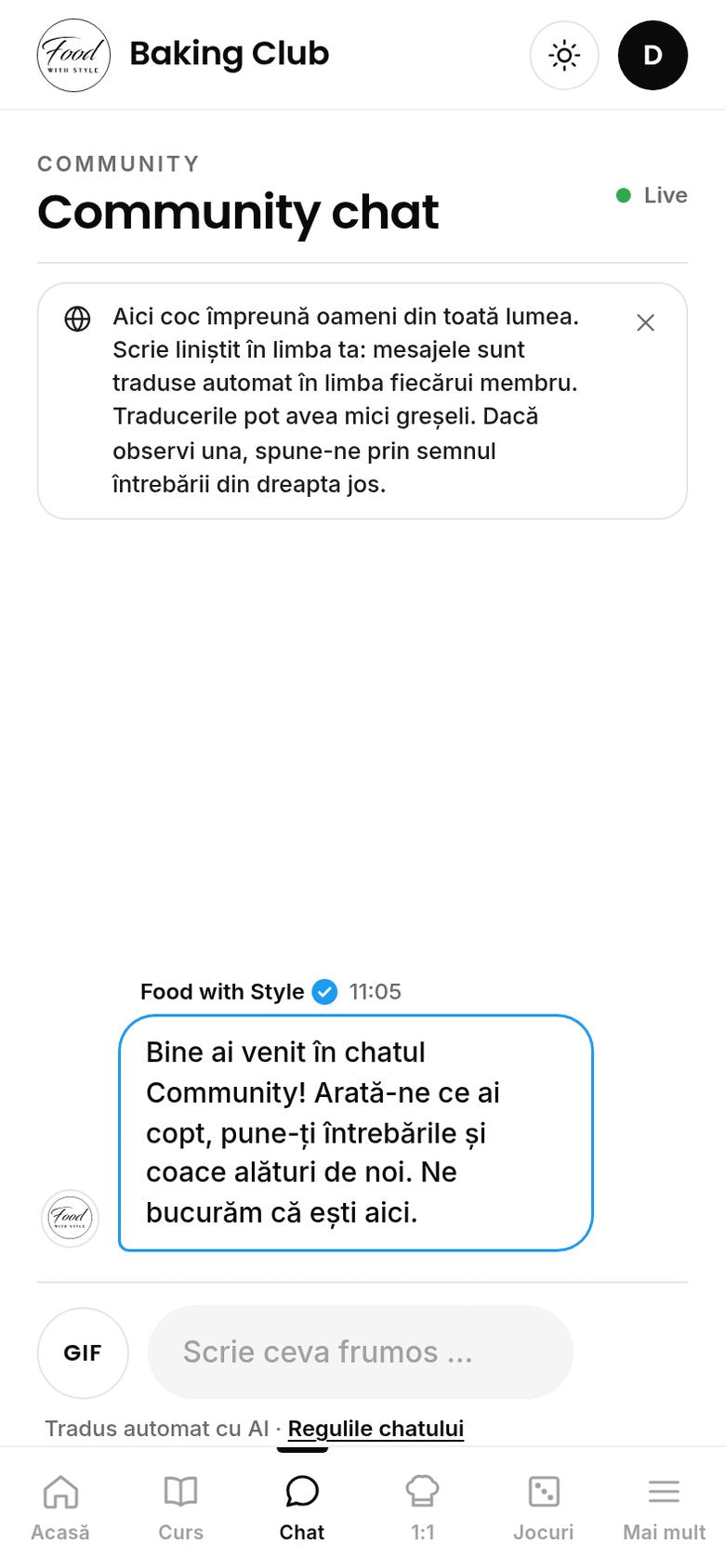 Food with Style Baking Club community chat