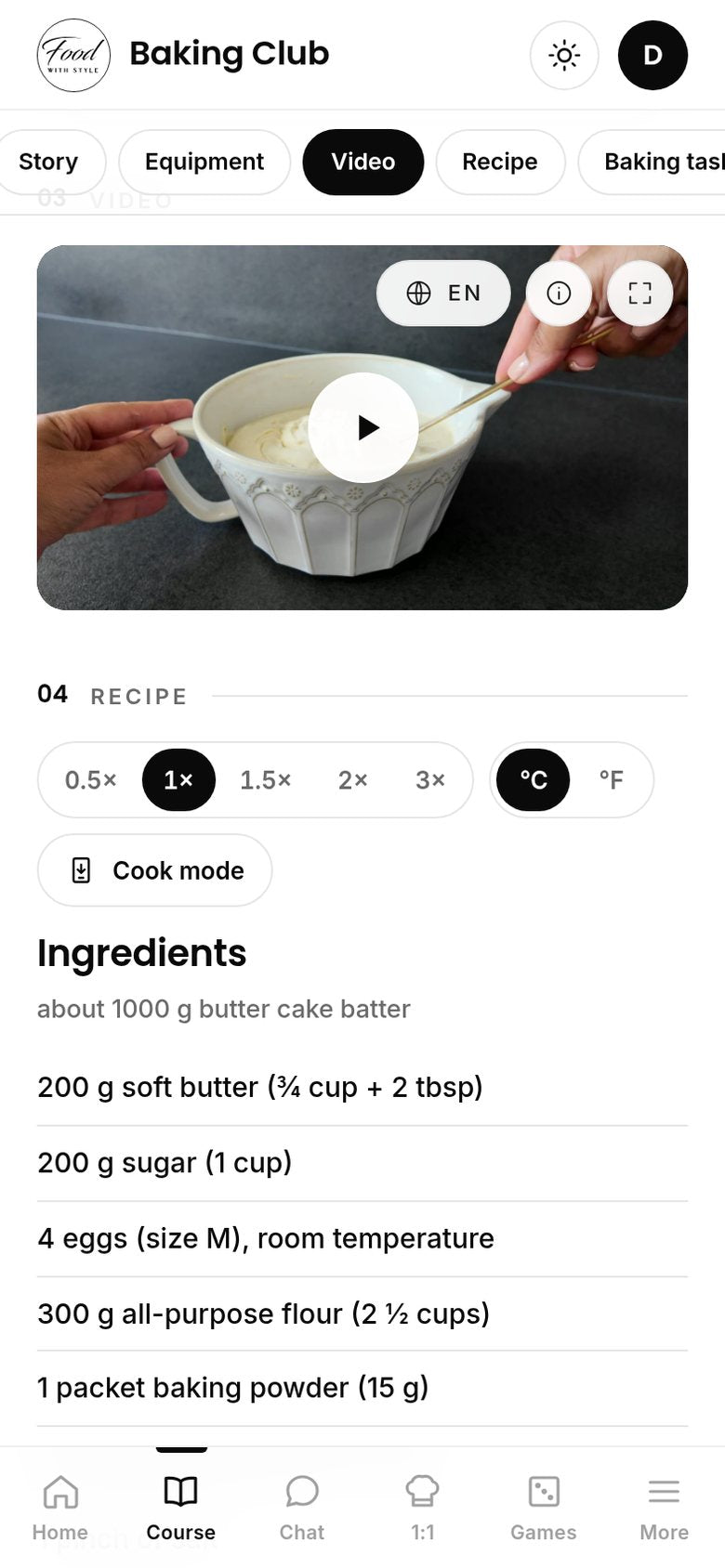 Food with Style Baking Club lesson