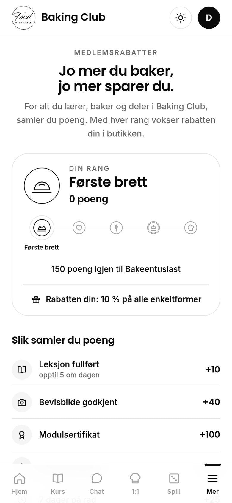 Food with Style Baking Club member perks
