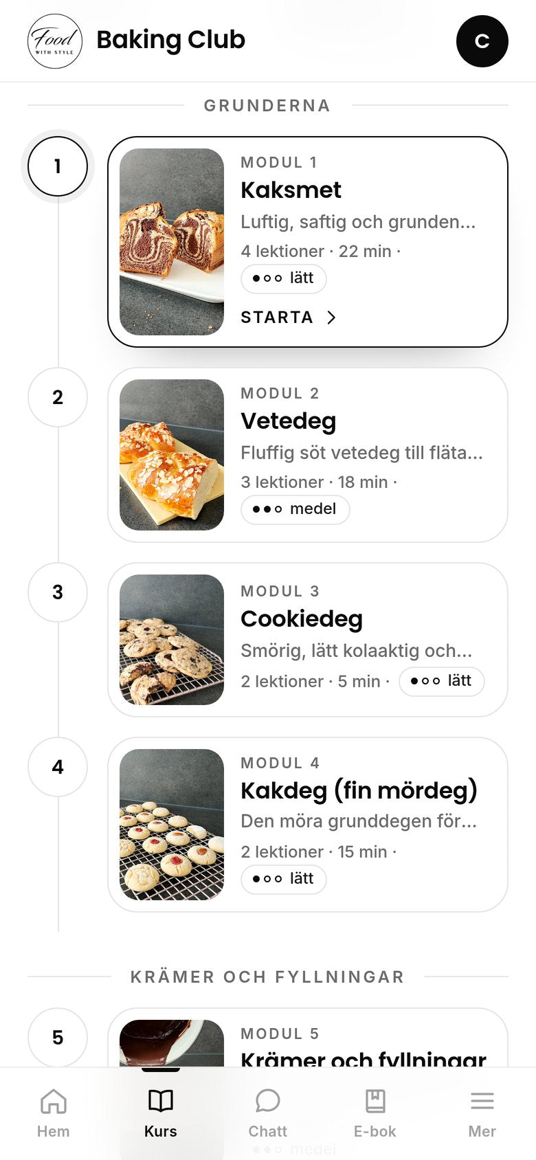 Food with Style Baking Club course