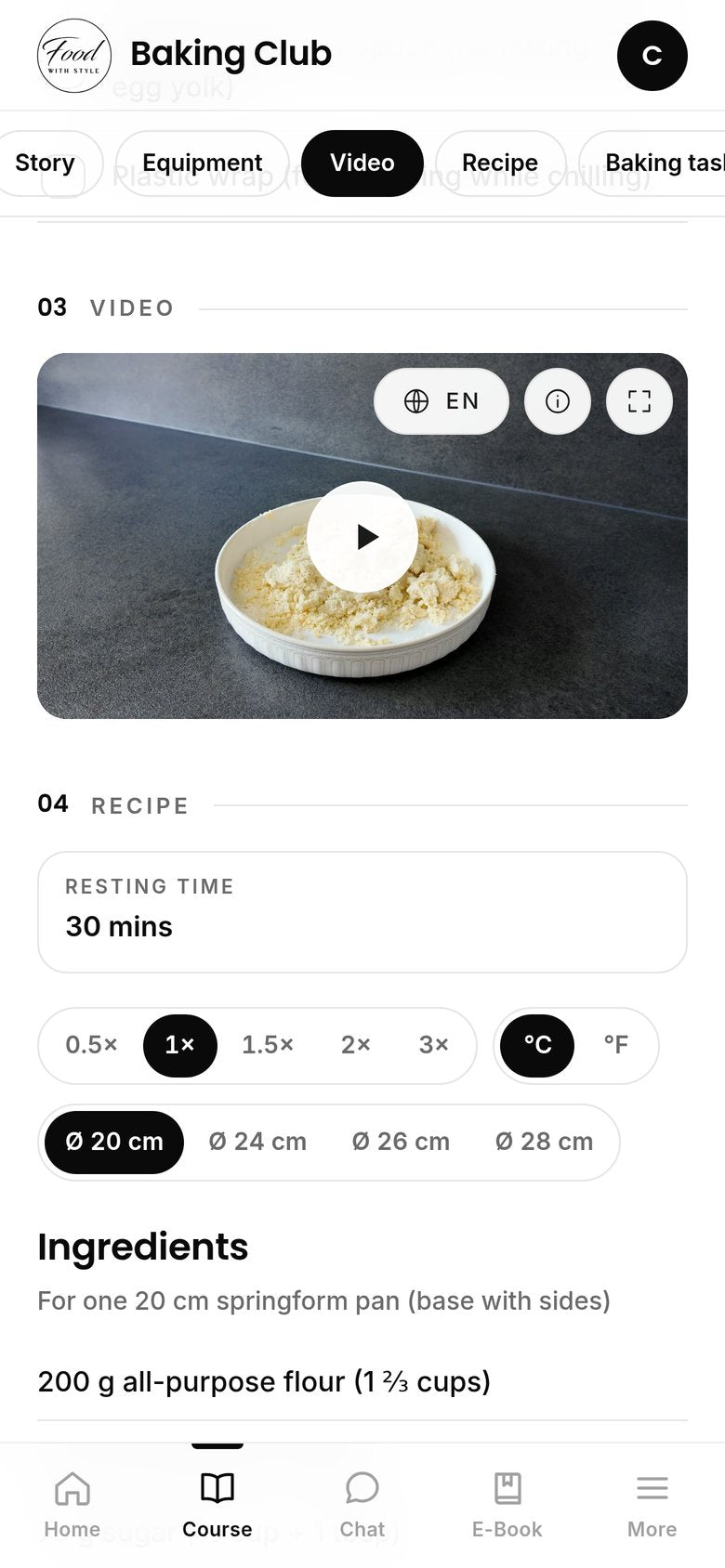 Food with Style Baking Club lesson