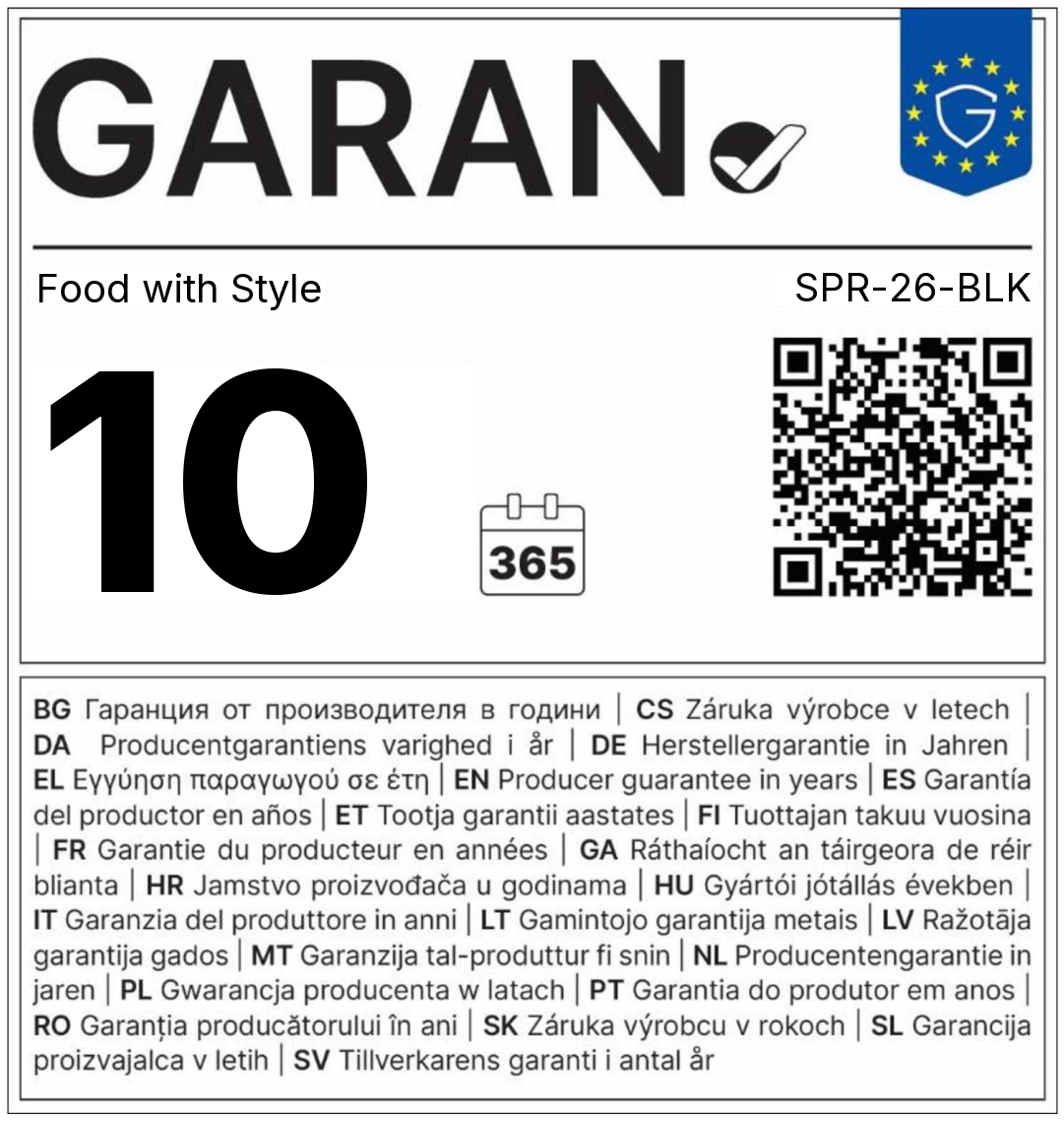 EU guarantee label, 10 years, SPR-26-BLK